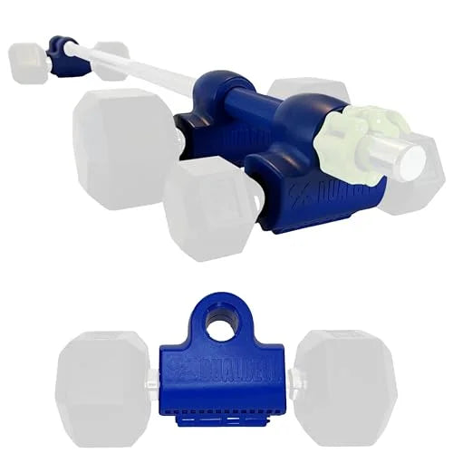 DUALBELL Superset Dumbbell to Barbell Adapters- Converts dumbbells for use on 1" width bar (up to 100 lb dumbbell, 2 Pair, 2 Spacers)