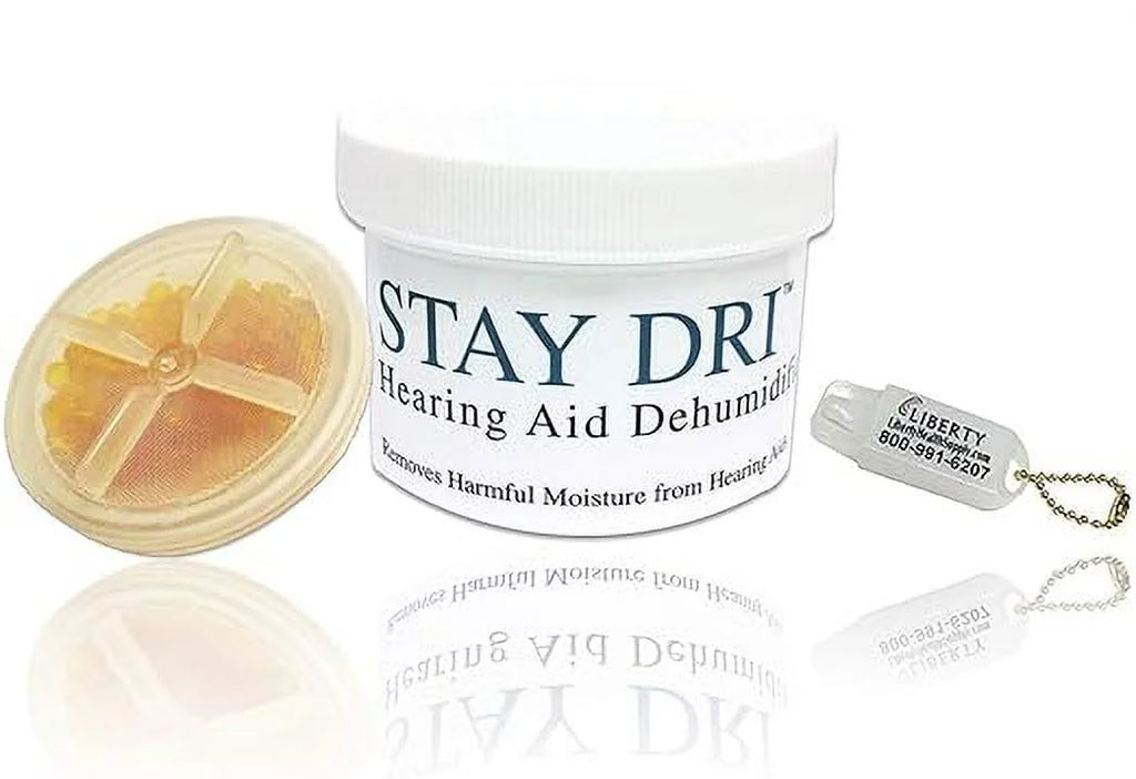 Stay Dri Hearing Aid Dehumidifier - Includes Free Liberty Keychain Hearing Aid Battery Holder