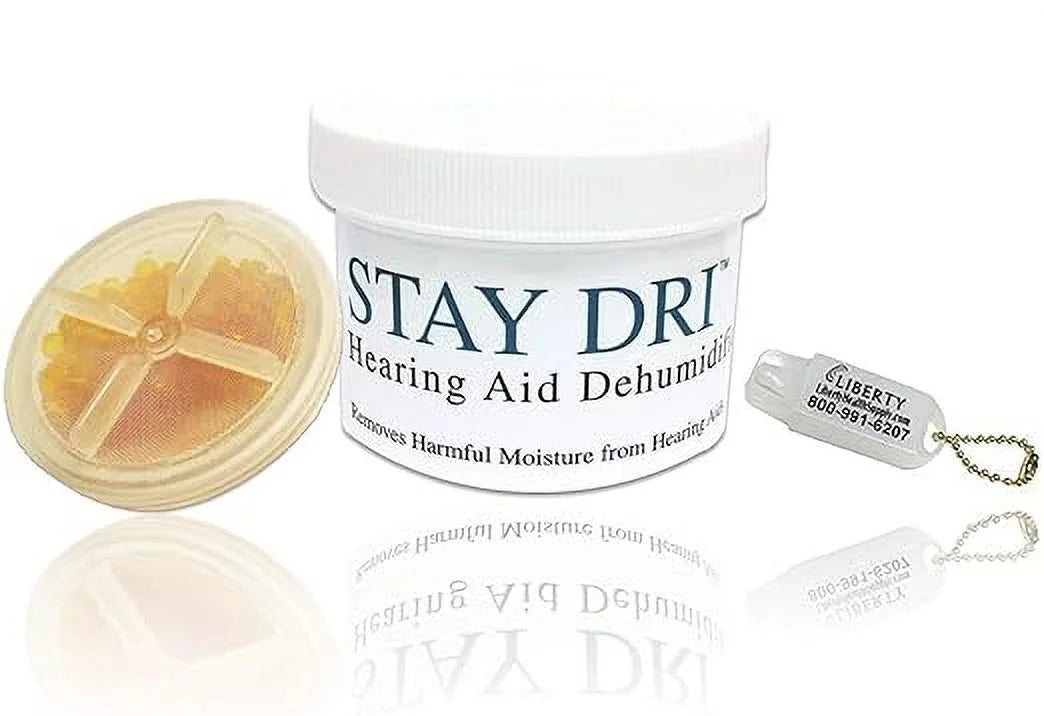 Stay Dri Hearing Aid Dehumidifier - Includes Free Liberty Keychain Hearing Aid Battery Holder
