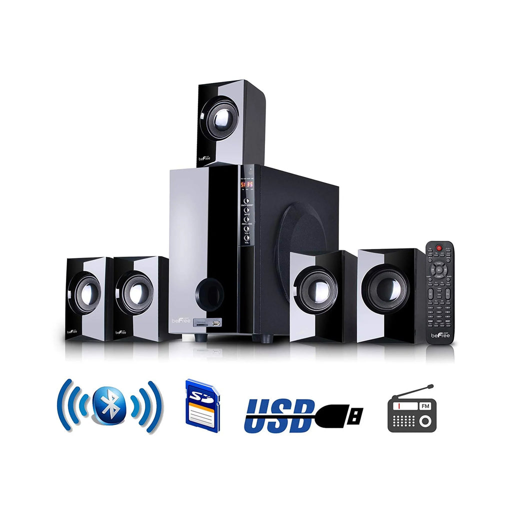beFree Sound  5.1 CA Surround Sound Bluetooth Speaker System w/ Remote