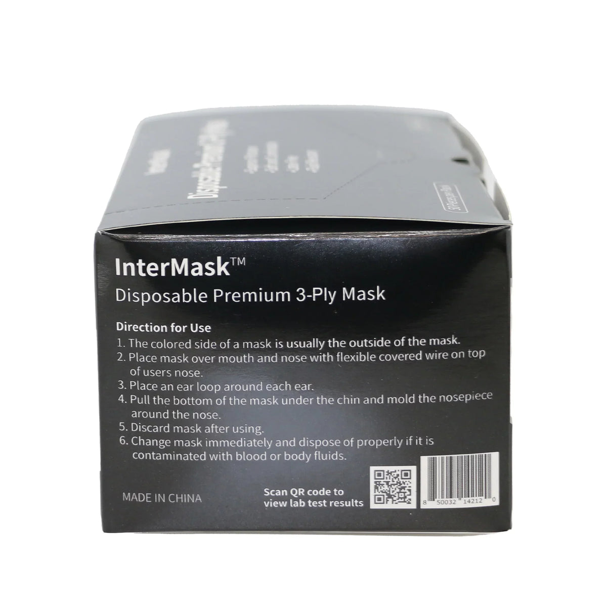 InterMask Disposable Premium 3-Ply ASTM Level 3 Mask, ebony, Case of 2000