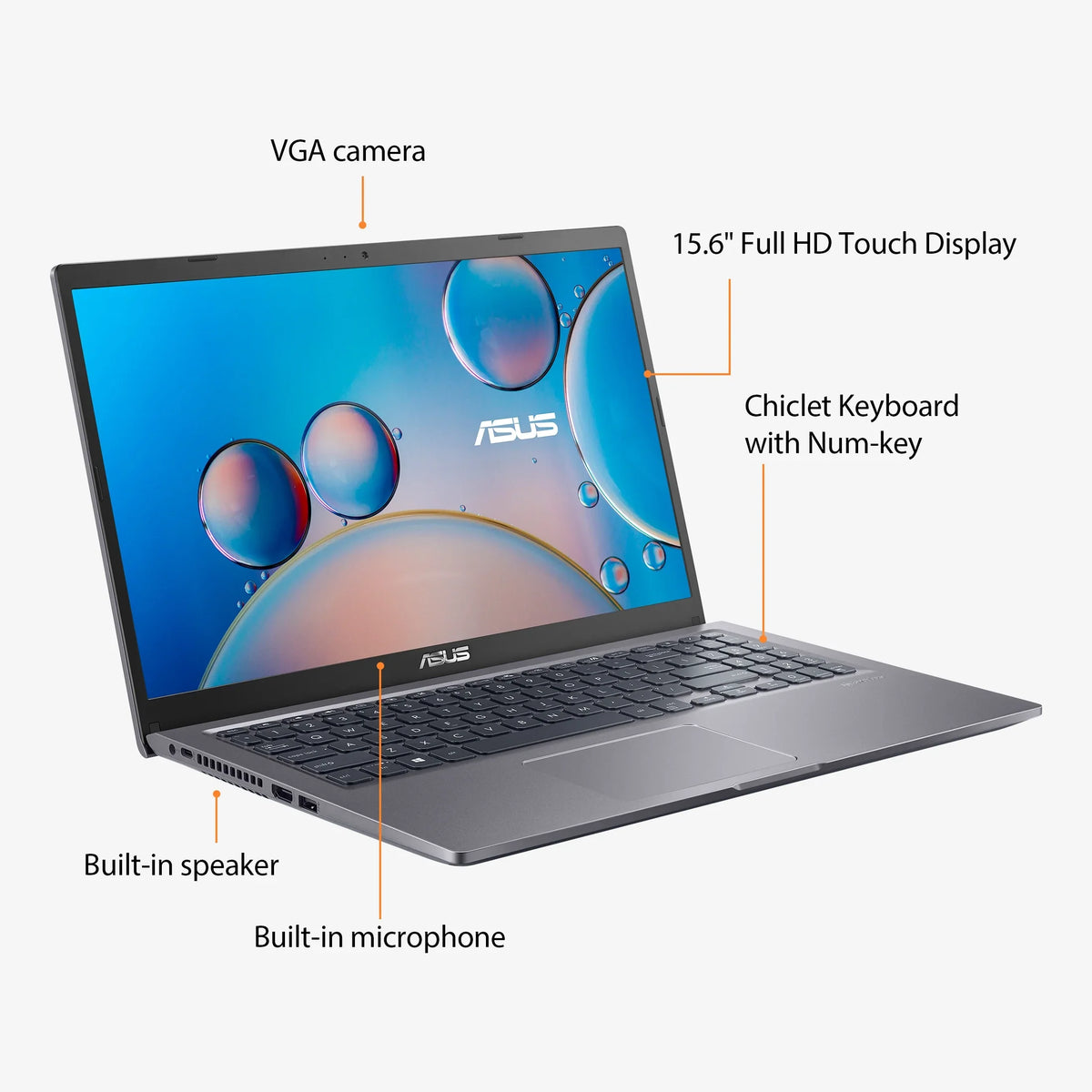 Restored  Vivobook 15.6” FHD Touch PC Laptop,  Core i5-1135G7, 8GB, 512GB, Win 11 Home, F515EA-WH52 (Refurbished)