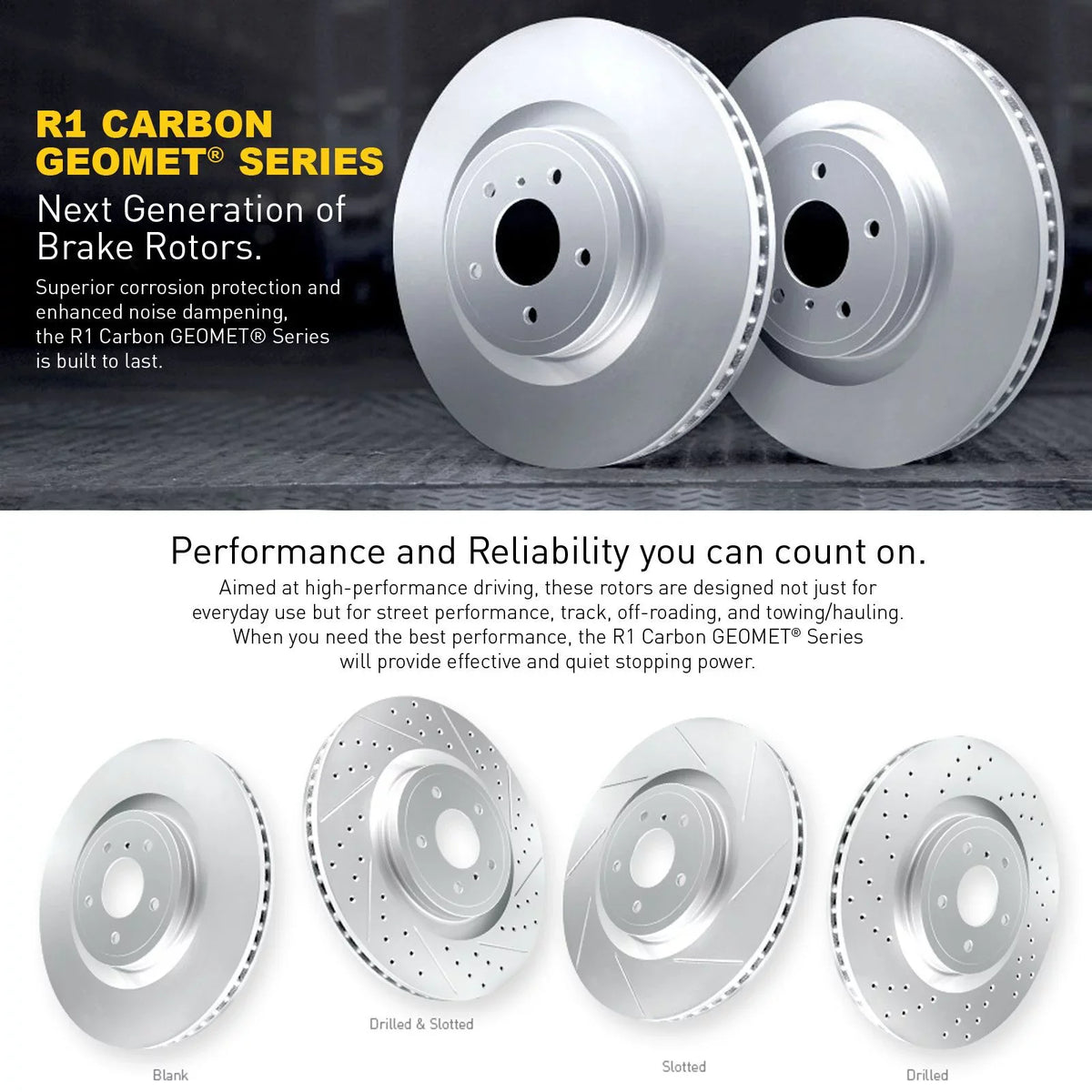 R1 Concepts Wdpn2 03055 R1 Concepts Brake Rotor Carbon Coated Fits select: 2022 KIA NIRO, 2019-2022 HYUNDAI KONA