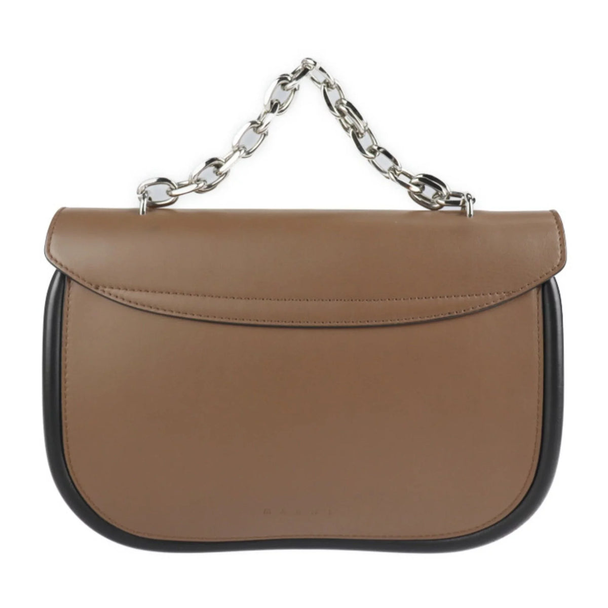 Pre-Owned MARNI Maruni shoulder bag SBMPZ12Q01 leather brown ebony 2WAY 3WAY handbag messenger shopping tote chain (Good)