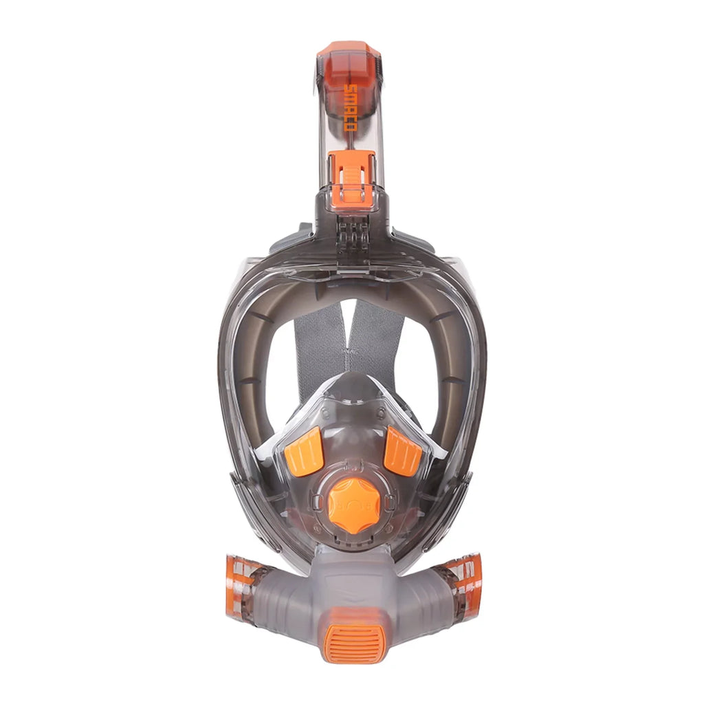 Snorkel Full Face Cover with Foldable Dry Snorkel pipe Anti-fog Anti-Leak Snorkeling Face Cover with Mount Storage Bag