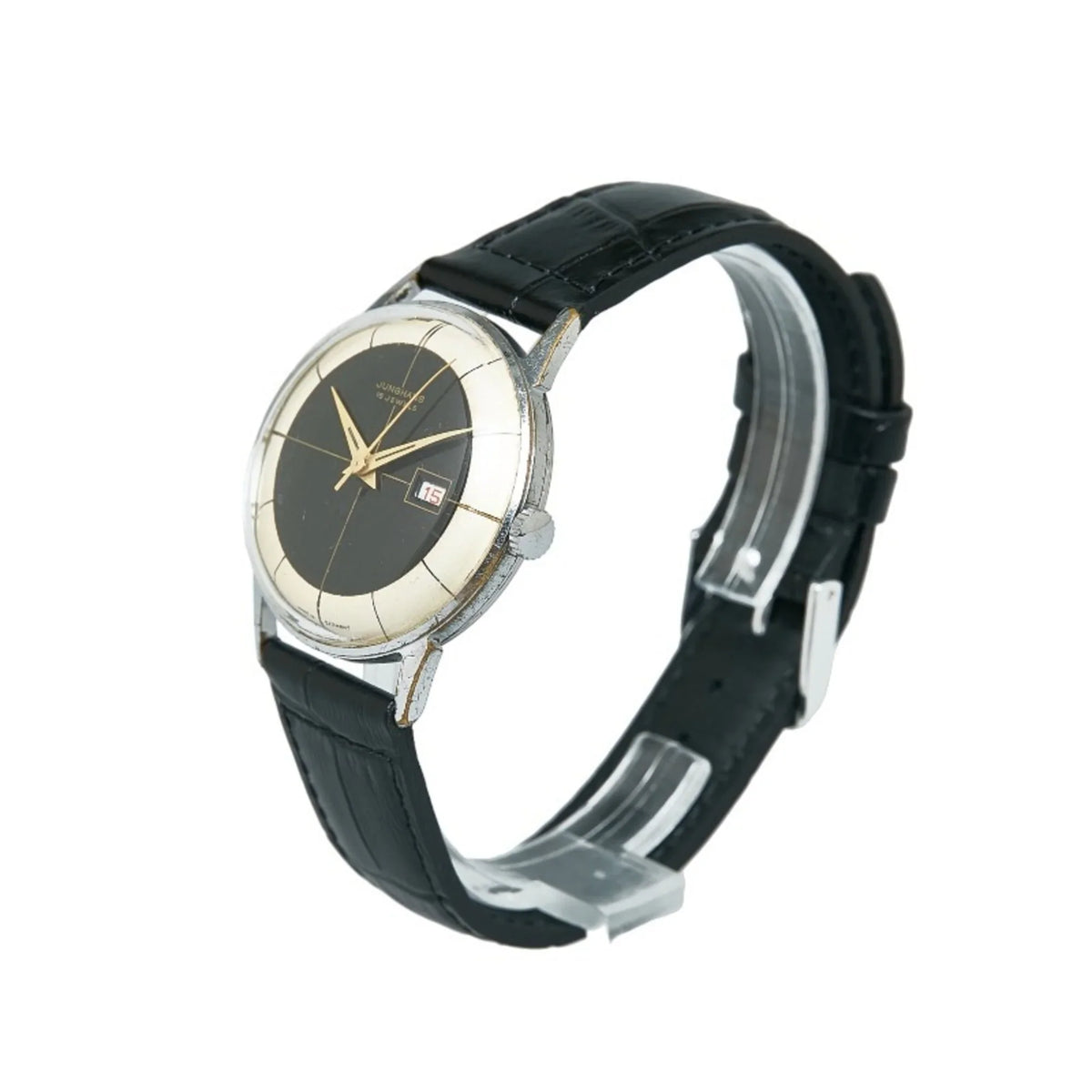 Pre-Owned Junghans 15JEWELS External Belt Watch Manual Winding dark White Dial Stainless Steel Ladies JUNGHANS (Good)