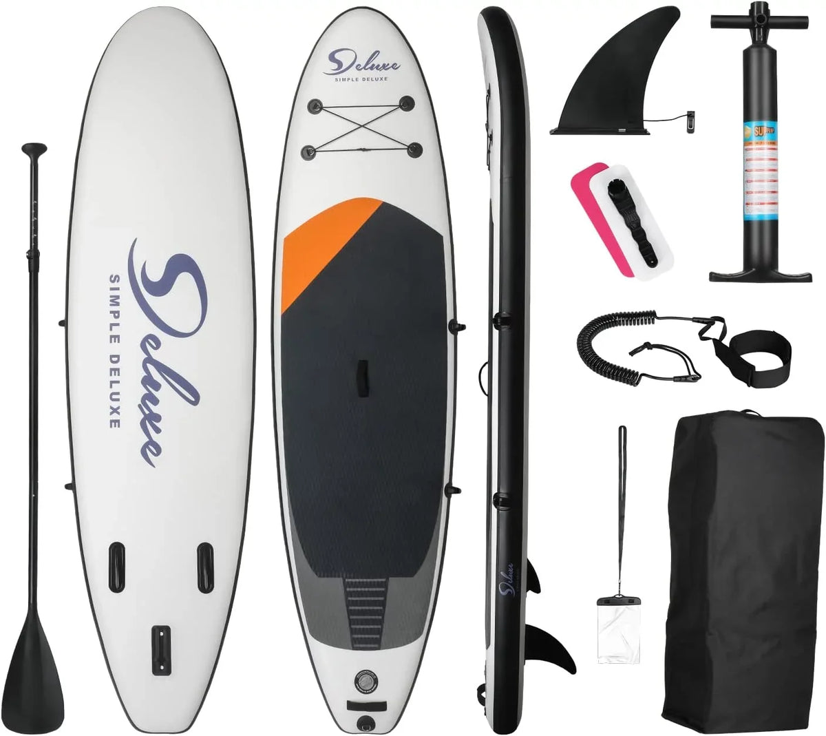 KEHOMY Inflatable Stand Up Paddle Board – Simple Deluxe Premium SUP for All Skill Levels,for Youth & Adults, Blow Up with Accessories & Backpack, Surf Control, dark
