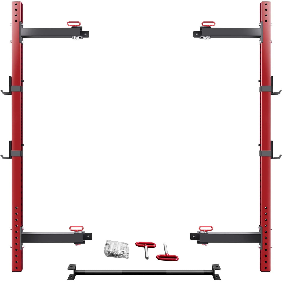 Wall Mounted Folding Squat Rack with Pull Up Bar - Space-Saving Fitness Solution