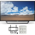 KDL-32W600D 32-1 inch Class HD TV with Built-in Wi-Fi Slim Flat Wall Mount Bundle includes Television, Slim Flat Wall Mount Ultimate Kit and Power Strip with Dual USB Ports