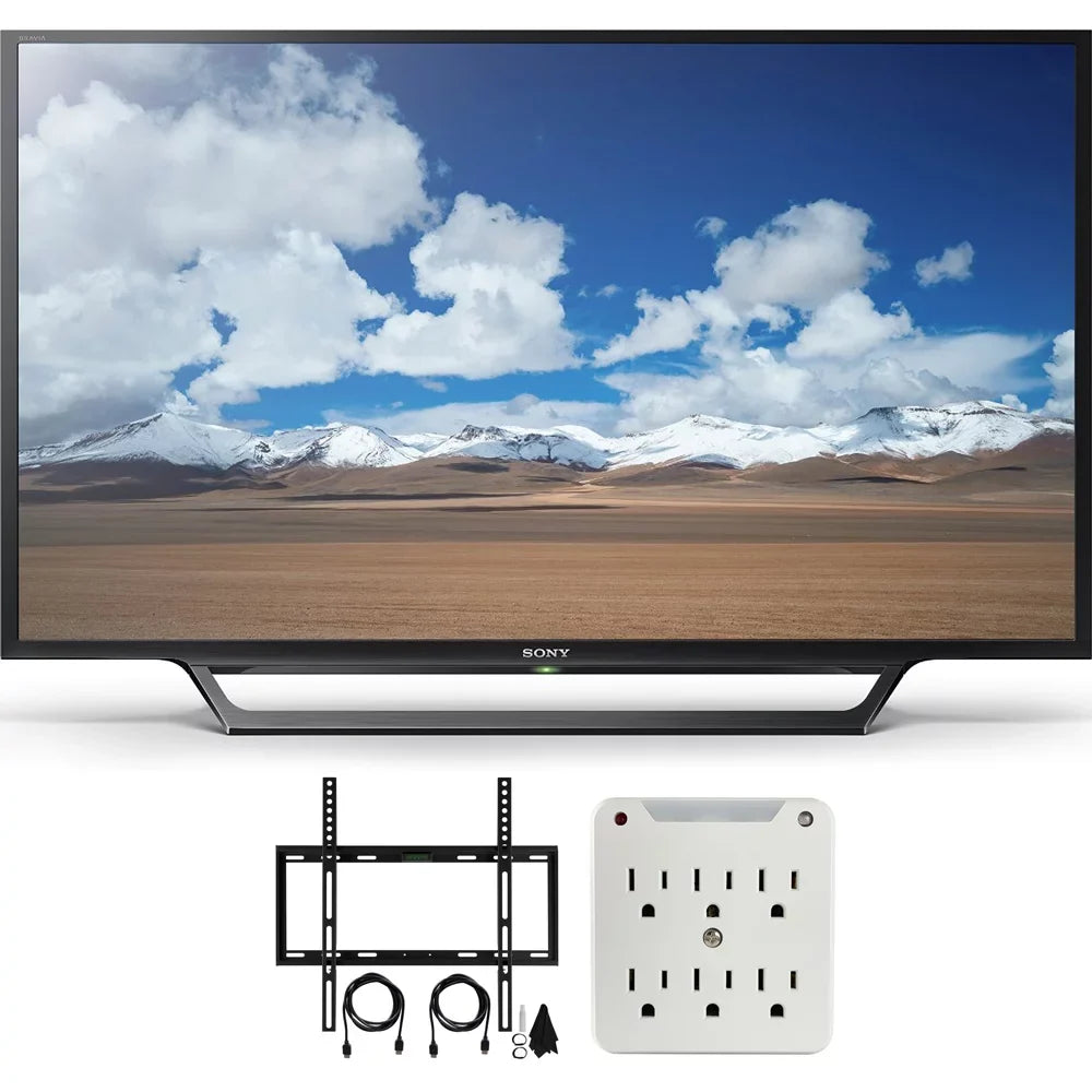 KDL-32W600D 32-1 inch Class HD TV with Built-in Wi-Fi Slim Flat Wall Mount Bundle includes Television, Slim Flat Wall Mount Ultimate Kit and Power Strip with Dual USB Ports