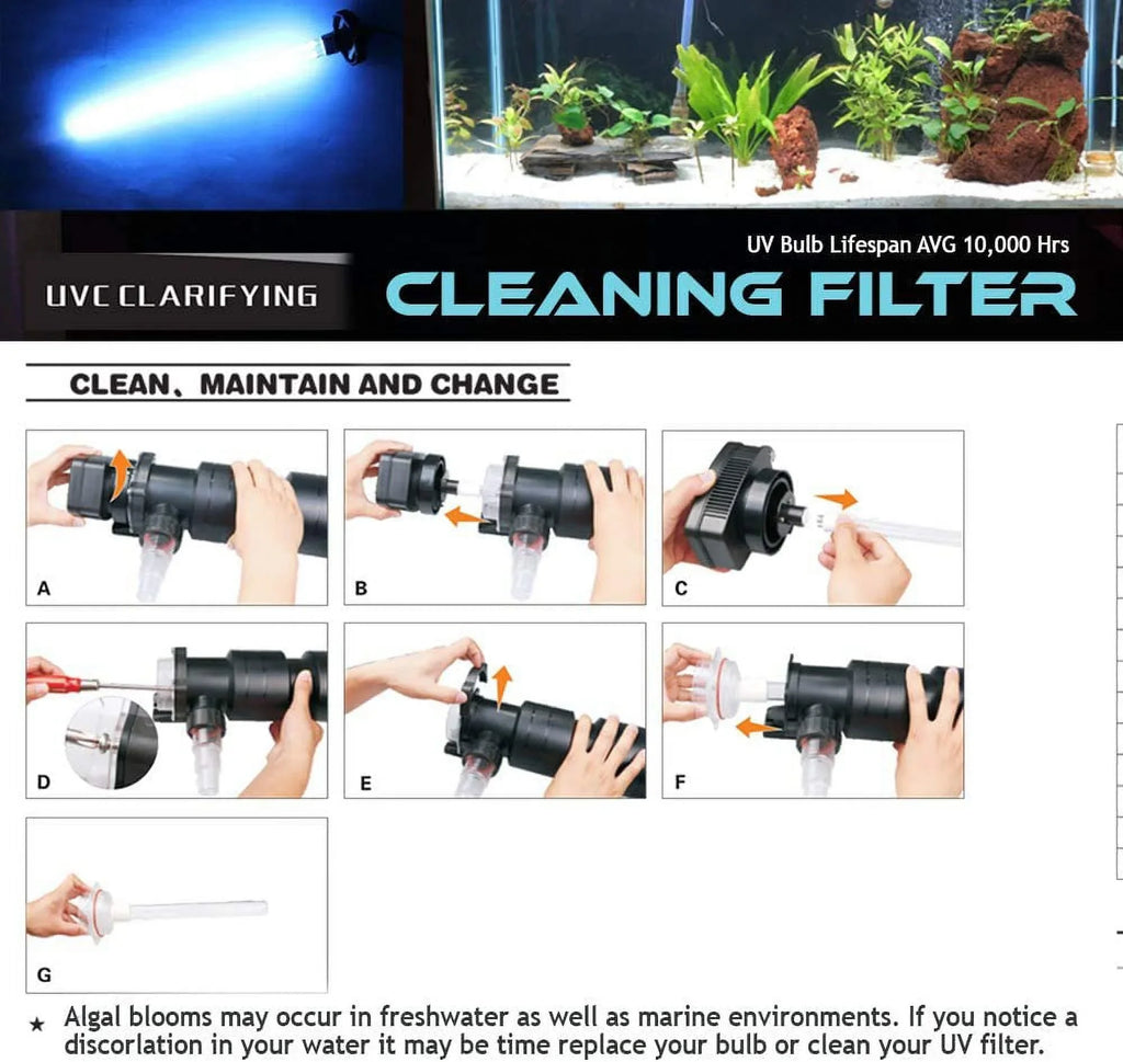 24W UV Ultraviole 2G11-4 Pin Base Replacement Light Clarifier Lamp Filter For Aquarium Koi reservoir Fish Compatible To CUV-324 / CUV-624
