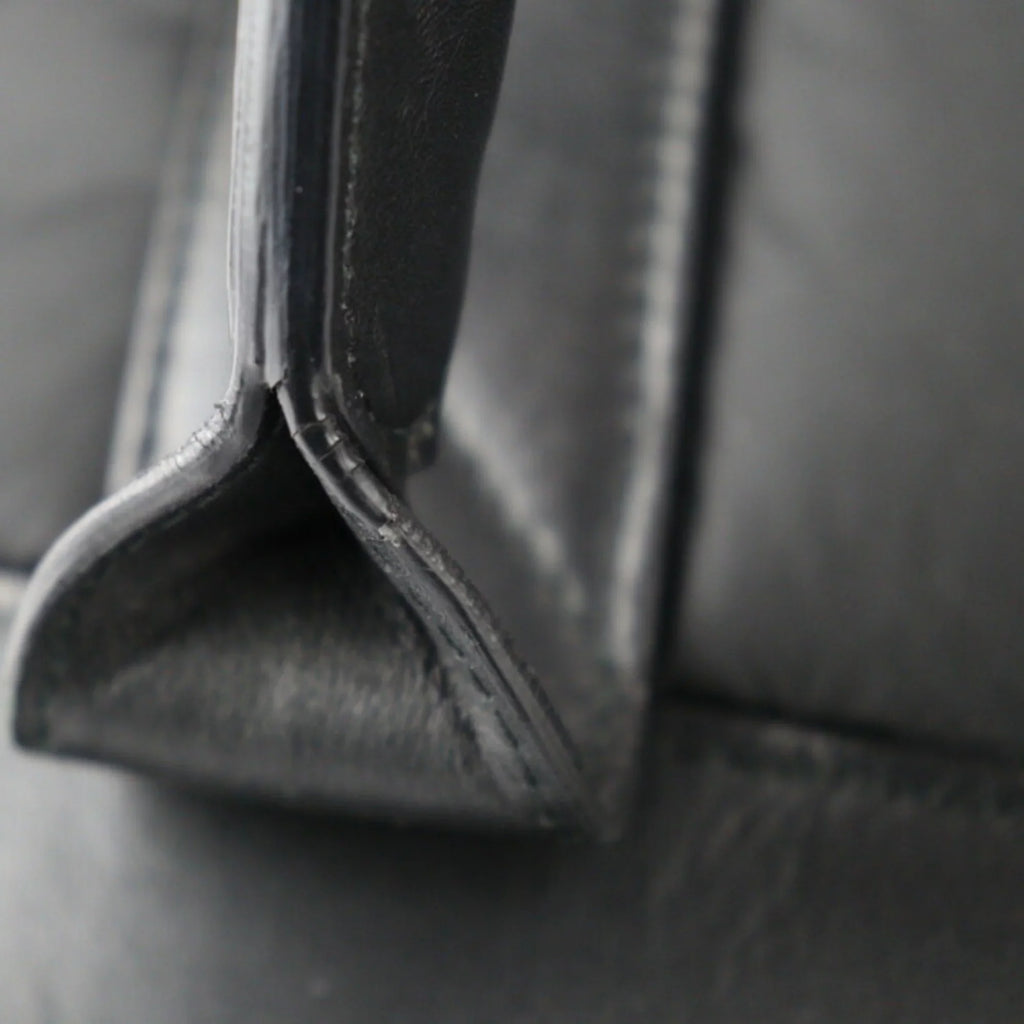 Pre-Owned BALENCIAGA Balenciaga Kabas S tote bag 363425 nylon leather charcoal silver metal fittings (Good)