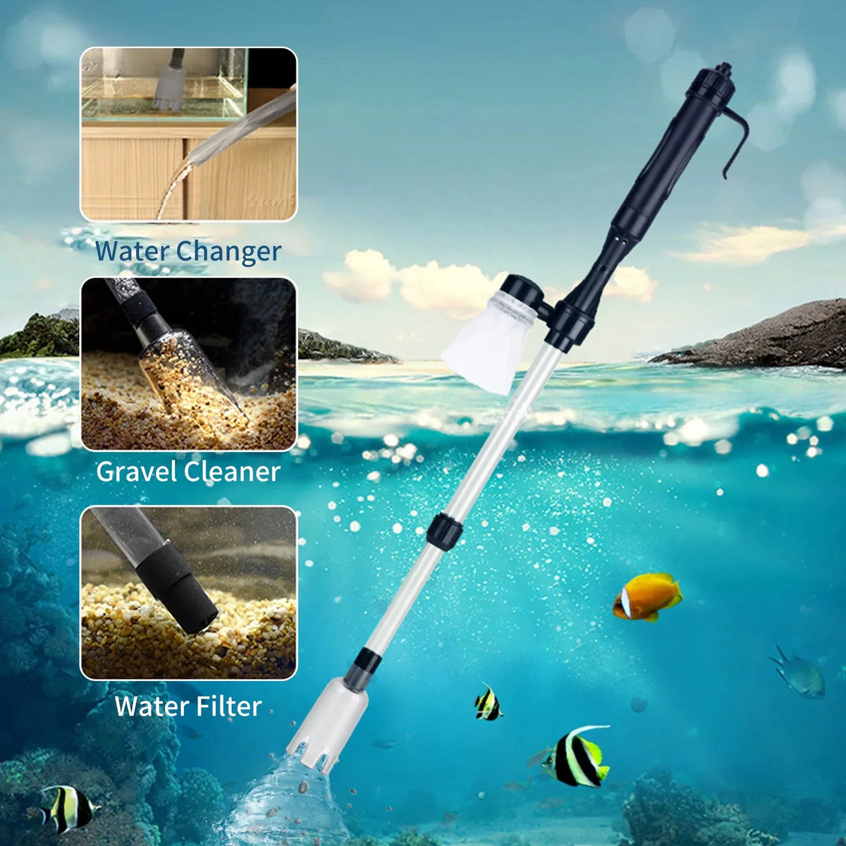 Electric Aquarium Gravel Cleaner Fish  Changer Changer Cleaner Filter Sand Washer for Cleaning Fish Tanks
