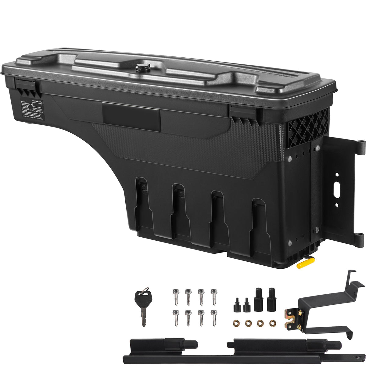 SKYSHALO Truck Bed Storage Box, Lockable Lid, 6.6 Gal/20 L Waterproof ABS Wheel Well Tool Box, Compatible with Chevrolet Silverado 1500 GMC Sierra 1500 2019-2021, ebony, Passenger Side