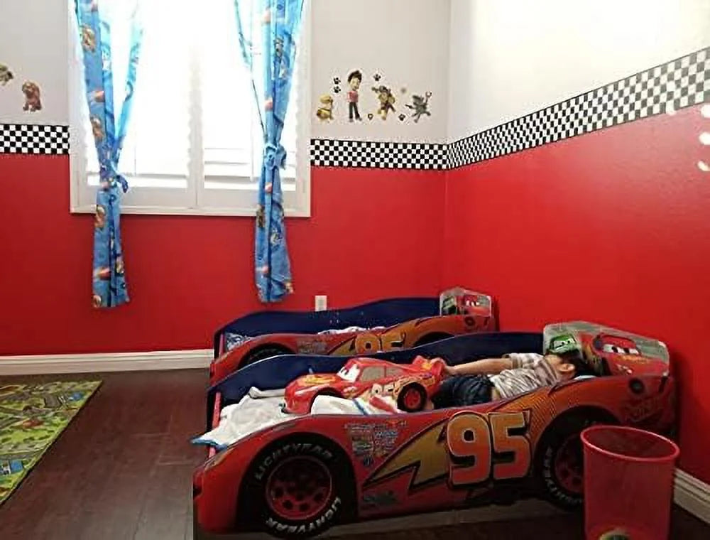 Checkered Flag Cars Wallpaper Border-6 1 inch (charcoal Edge)