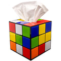 Magic Cube Tissue Box Cover | Big Bang Theory Props & Decor | Easy Use with Magnetic Bottom Lid to Keep Tissues Secure