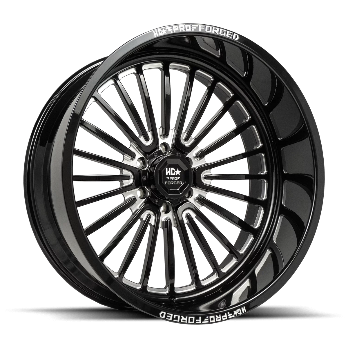 LUXXX HD FORGED LHD PRO 6 WARHOG 24X14 6X139.7 -76ET 125CB GLOSS ebony MILLED WHEEL