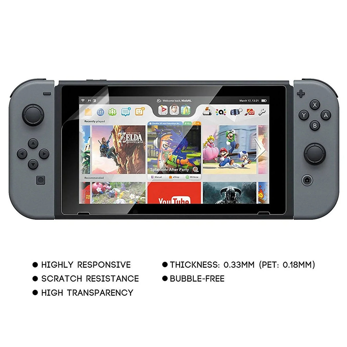 16-in-1 Accessories Kit Fit for Nintendo Switch OLED, EEEkit Accessories Bundle with Carrying Case, Protective Cover Case, Tempered Glass Screen Protector, Thumb Grips, and More, charcoal