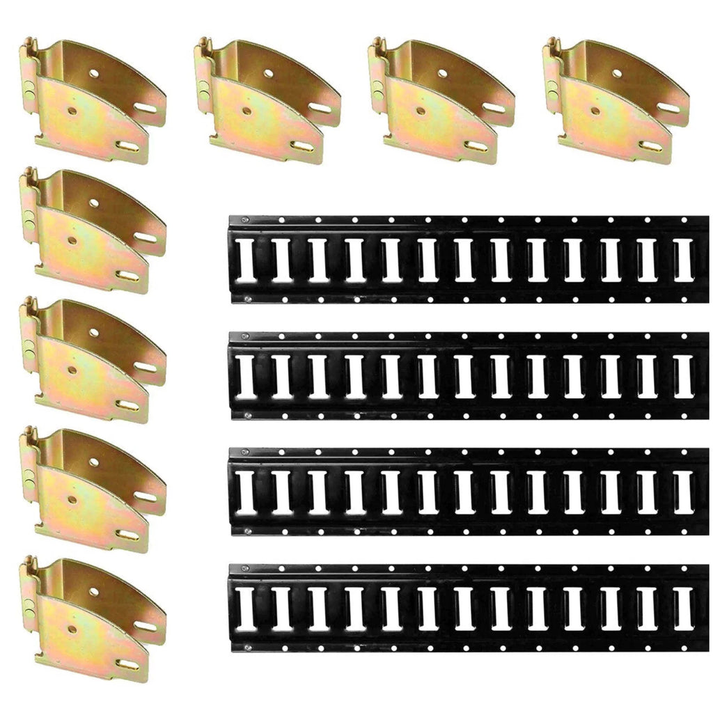 DC Cargo Mall E Track Shelving Kit - 12 Pieces: 4 ft dark E Track Rails & E Track Wood Beam Sockets