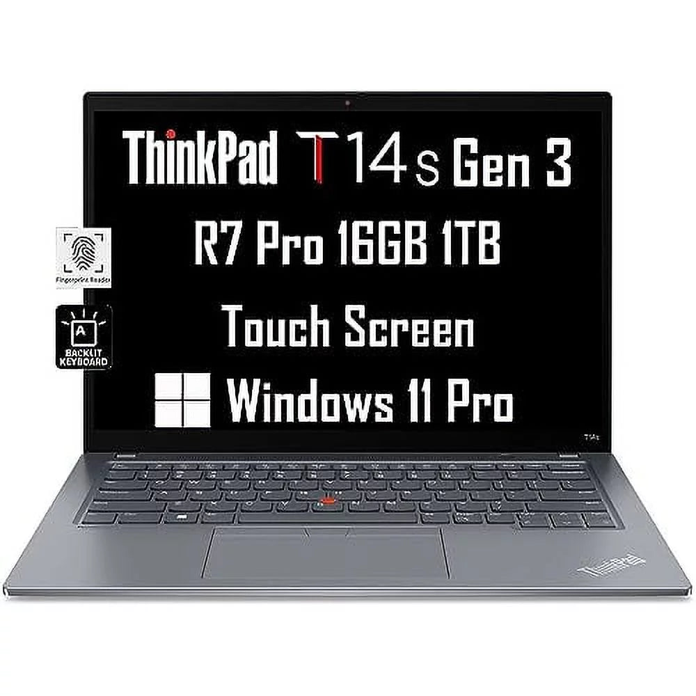 ThinkPad T14s Gen 3 14" FHD+ Touchscreen (AMD Ryzen 7 Pro 6850U , 16GB RAM, 1TB SSD, (8-Core Beat i7-1185G7)) Business Laptop, Backlit KB, Fingerprint, FHD Webcam, 3-Yr WRT, Win 11 Pro