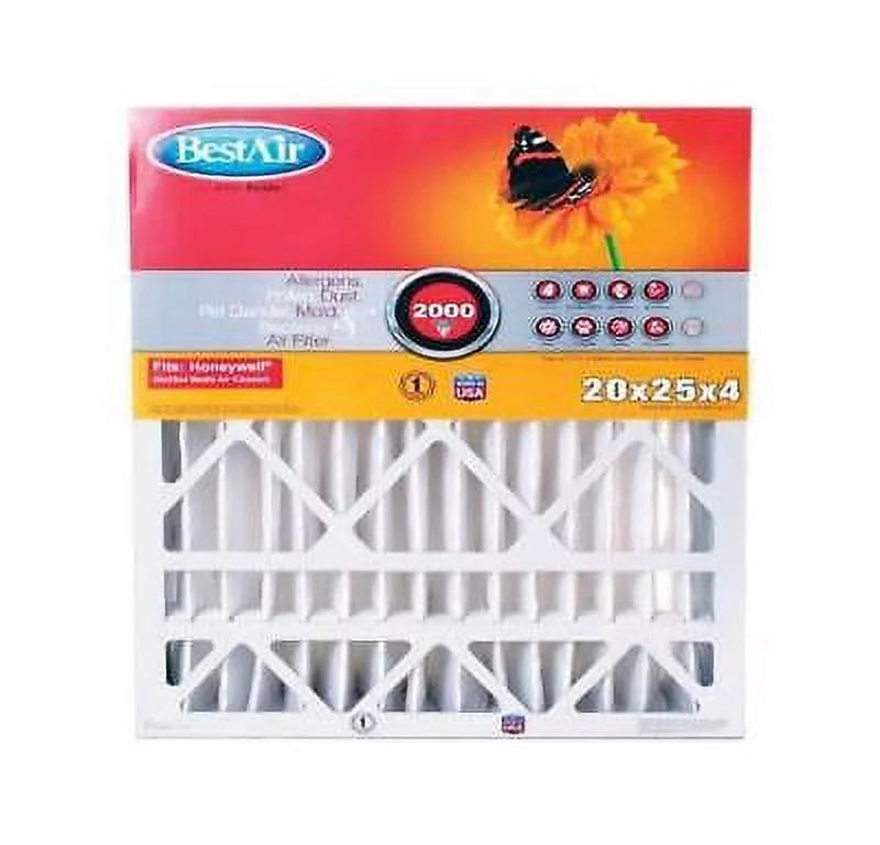 D 11 MERV Pleated Air Filter (Pack of 3). H x 4 in. W x 20 in. BestAir 25 in