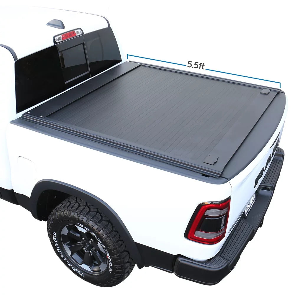For 2007-2021  Tundra 5.5ft Truck Bed Waterproof Retractable Hard Tonneau Cover Hard Aluminum Low Profile Design
