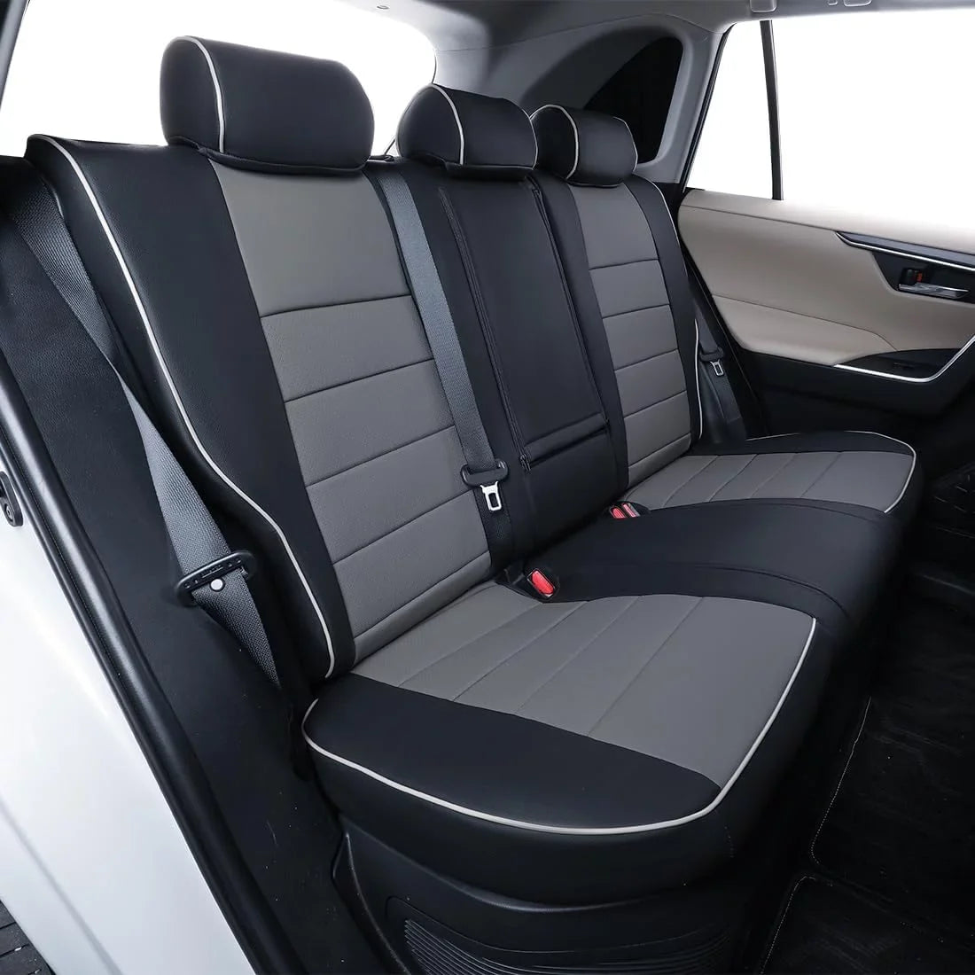 EKR Custom Fit RAV4 Car Seat Cover for  RAV4 Prime,2022 2023 SE Hybrid,XSE Hybrid 2019 2020 2021 2022 2023-Full Set,Leather (dark/Gray)
