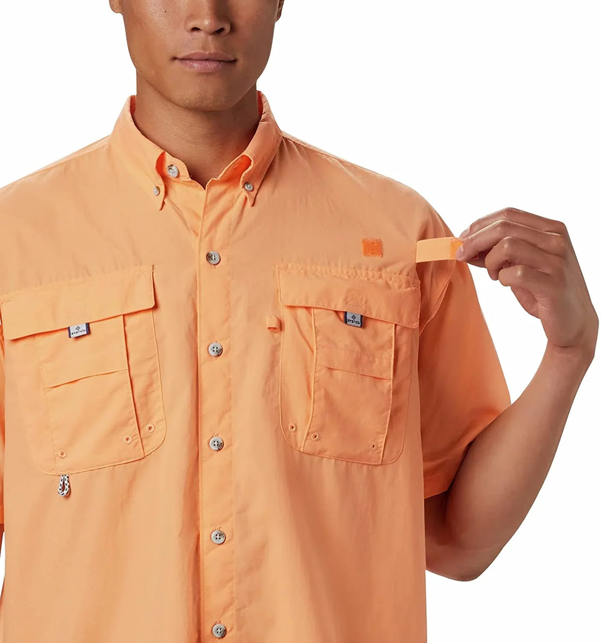 Columbia Men's Bahama II Short Sleeve Shirt, Bright Nectar, XX-Small