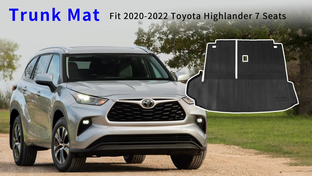 Cargo Mat Compatible with 2020-2024  Highlander Trunk Mat Cargo Liner TPE Back Seat Cover Protector 2022 7 Seats Highlander Accessories (2020-2023, Trunk Mat with Backrest Mat)