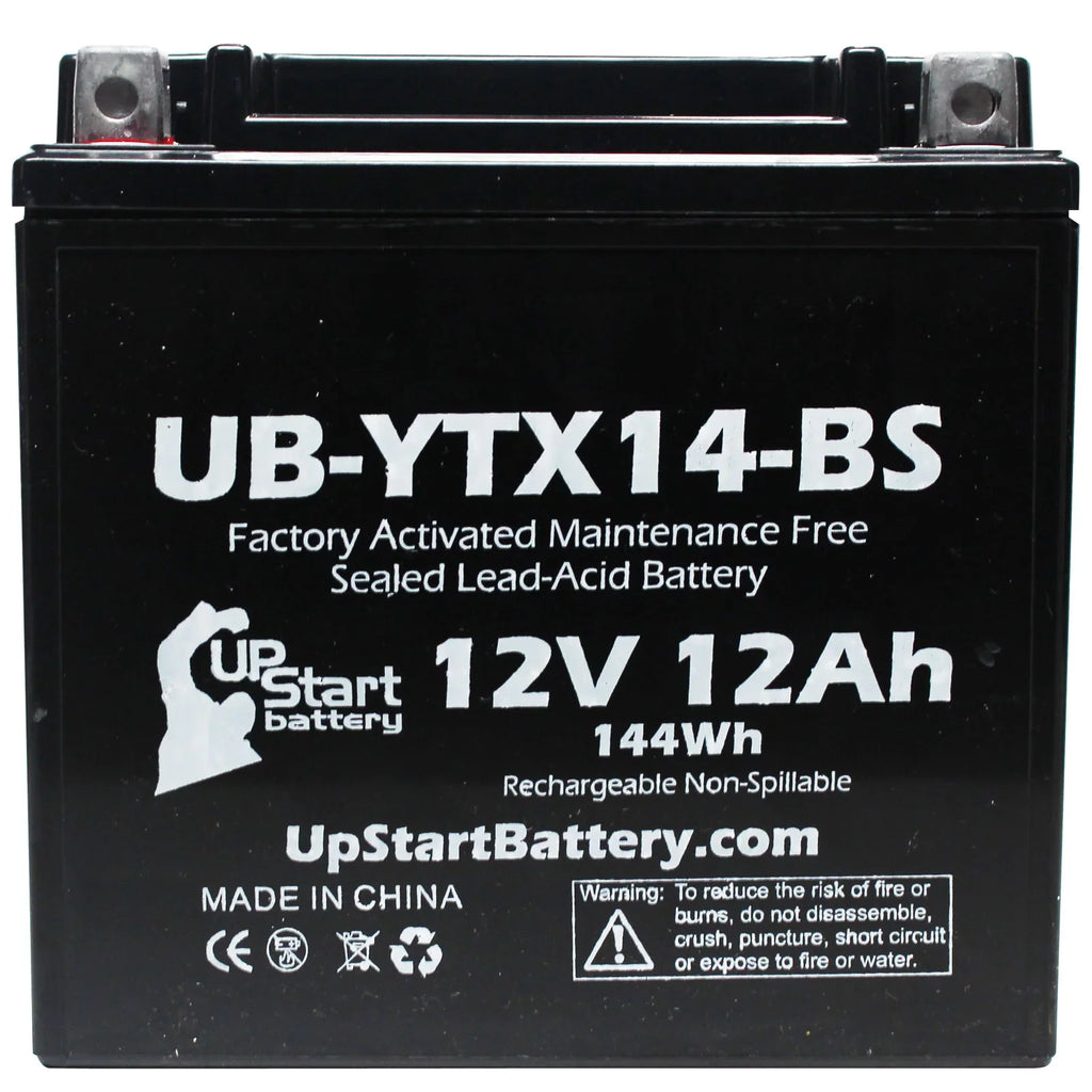 3-Pack UpStart Battery Replacement for 2011  F800ST, GS 800 CC Factory Activated, Maintenance Free, Motorcycle Battery - 12V, 12AH, UB-YTX14-BS