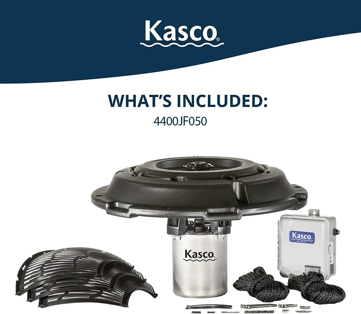 Kasco 1  J Series Decorative Fountain - 120V with 50 Ft Electric Power Cord | water feature and Lake Fountain | Efficient water feature Aerator Outdoor Fountain dark
