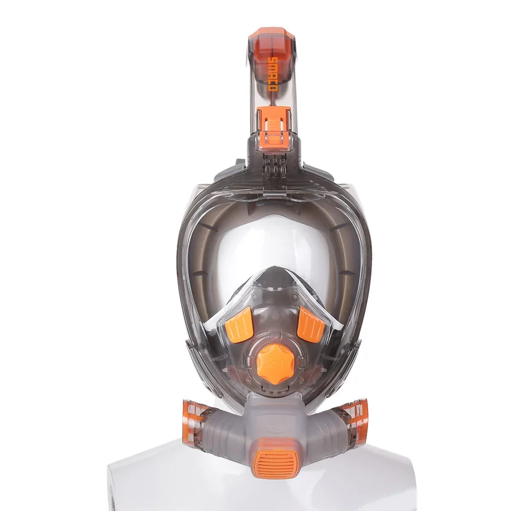 Snorkel Full Face Cover with Foldable Dry Snorkel pipe Anti-fog Anti-Leak Snorkeling Face Cover with Mount Storage Bag