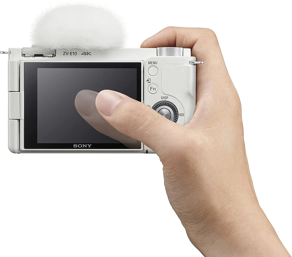 ILCZVE10LW Alpha ZV-E10 - APS-C Interchangeable Lens Mirrorless Vlog Camera Kit - White