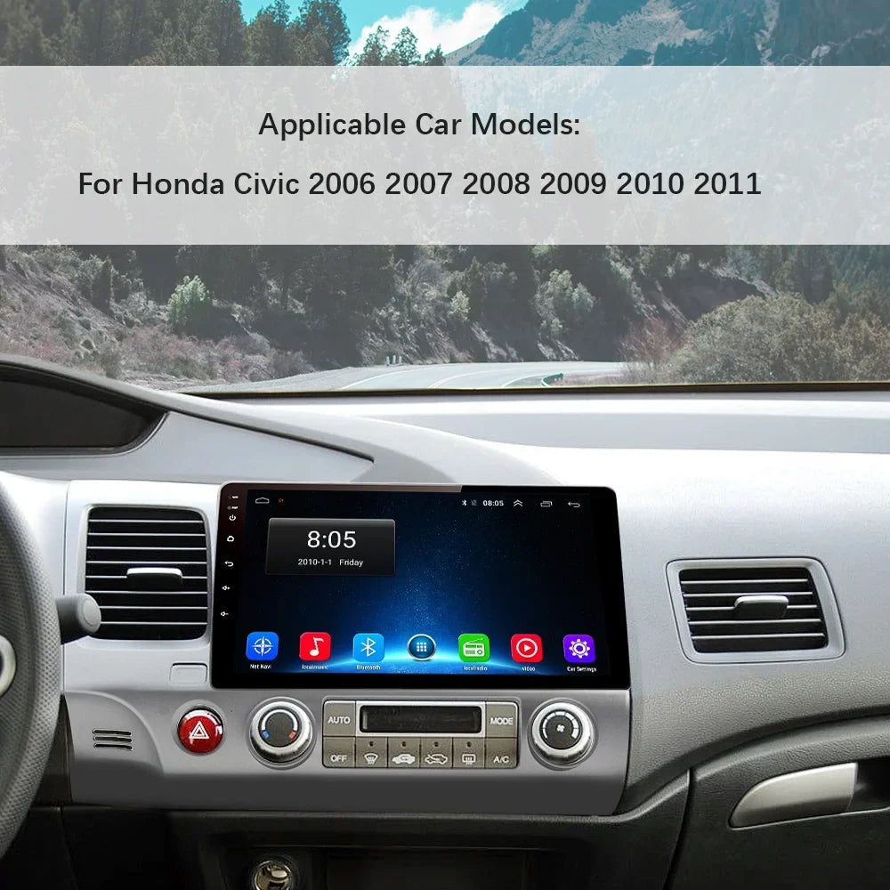 Awesafe 10 1 inch Car Stereo Radio for Honda Civic 2006-2011, Android 12 with  Carplay,Android Auto Steering Wheel Control