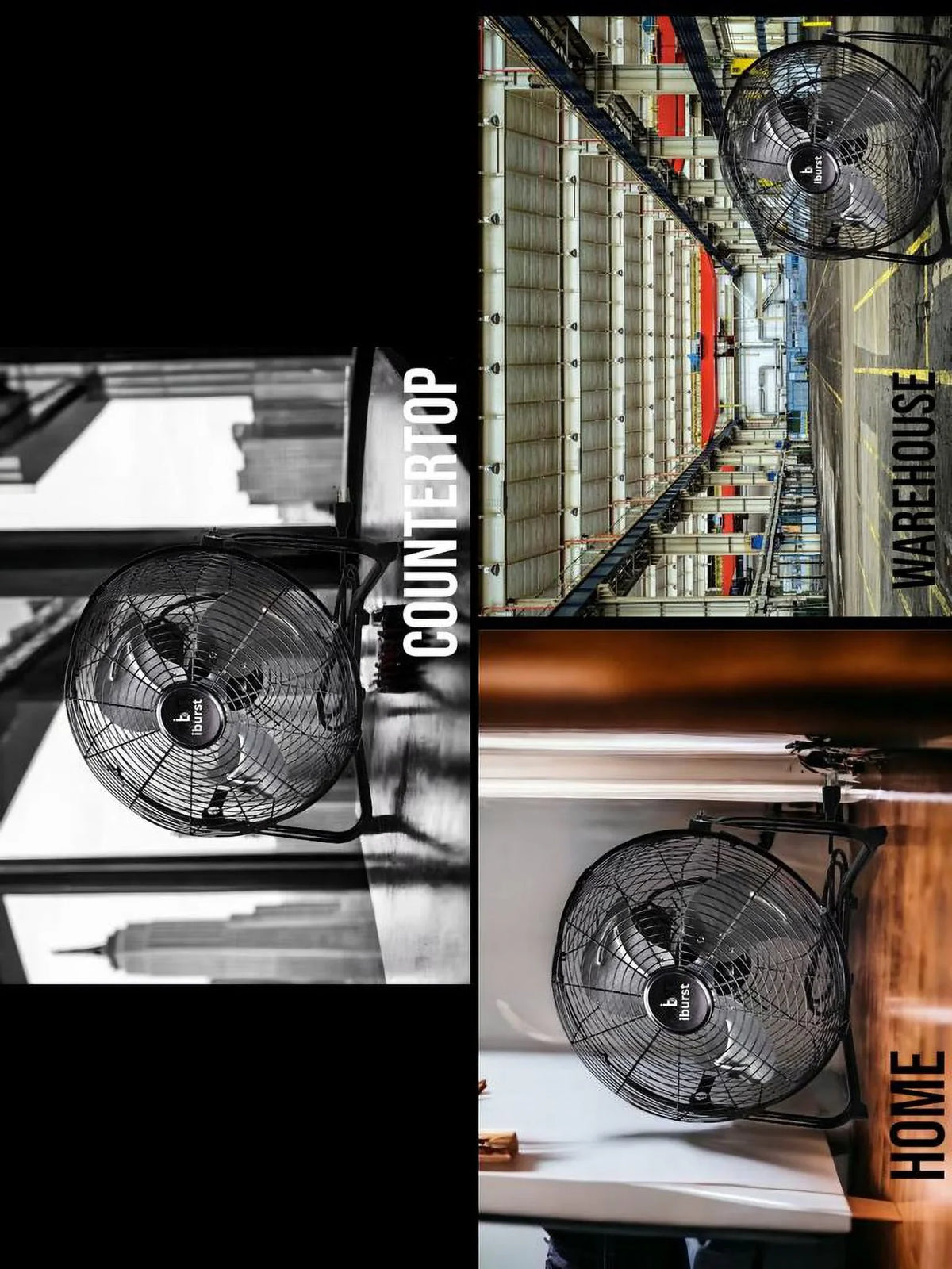 iBurst Ib-218 18 inch 3-Speed High Velocity Heavy Duty Metal Industrial Floor Fans ebony