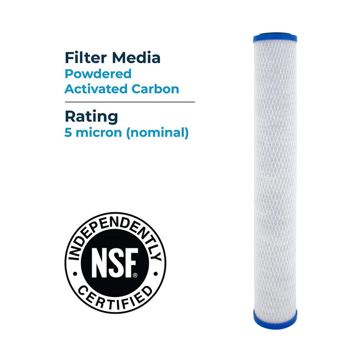 SpiroPure SP-EP-20 20 x 2.5 1 inch Carbon Water Filter Replacement, 6 Pack