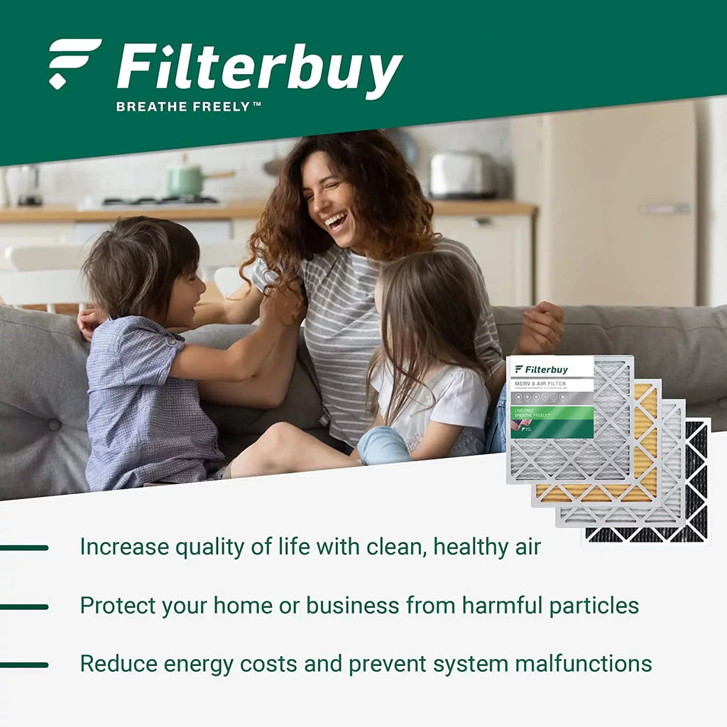Filterbuy 18x24x4 MERV 8 Pleated HVAC AC Furnace Air Filters (6-Pack)