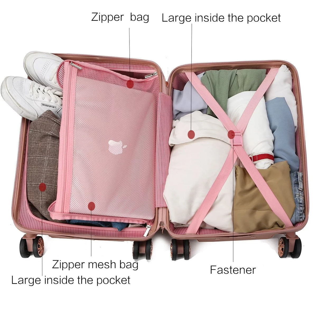 MKF Collection Tulum 2 Piece Luggage Set with Spinner Wheels and Expandable Handles by Mia K.