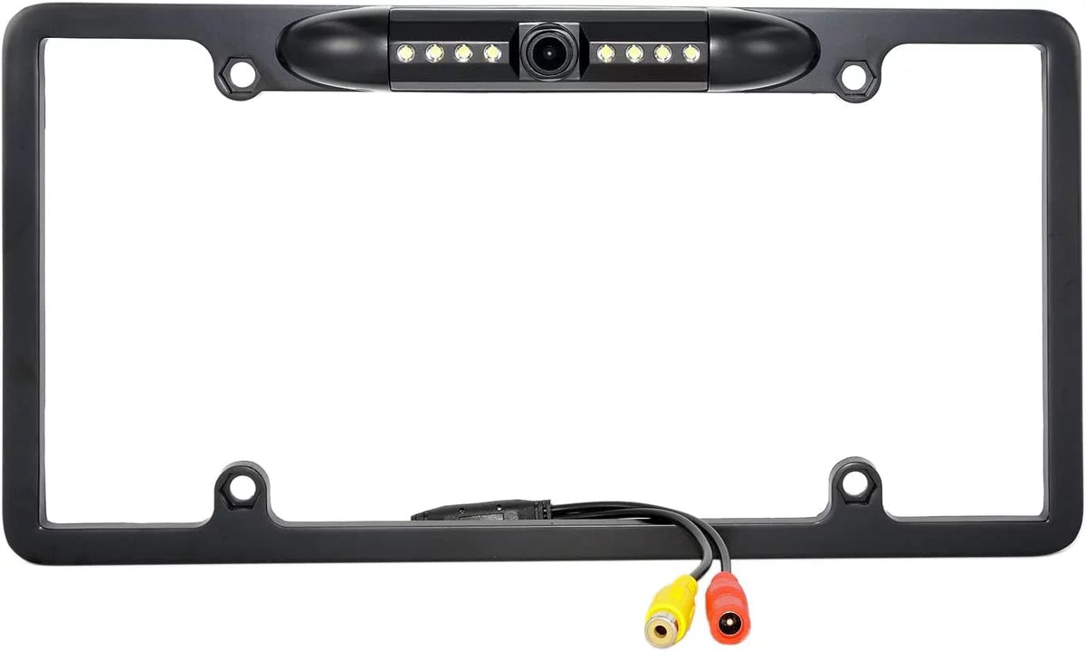 Backup Camera Rearview License Plate Frame for JVC KWM856BW KW-M856BW ebony