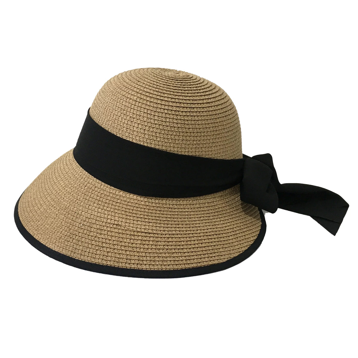 Magid Hats Women's Straw Garden Sun Hat with Ribbon Big Bow UPF 50+, Toast