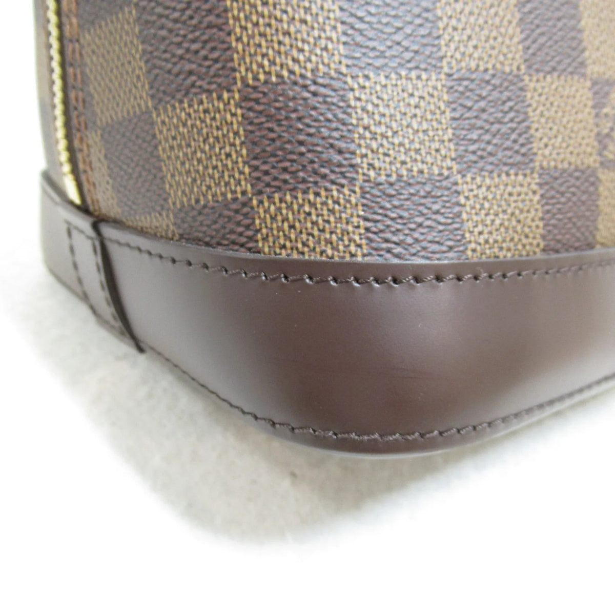 Pre-Owned LOUIS VUITTON Alma handbag Brown Ebene Damier plastic coated canvas N51131 (Good)