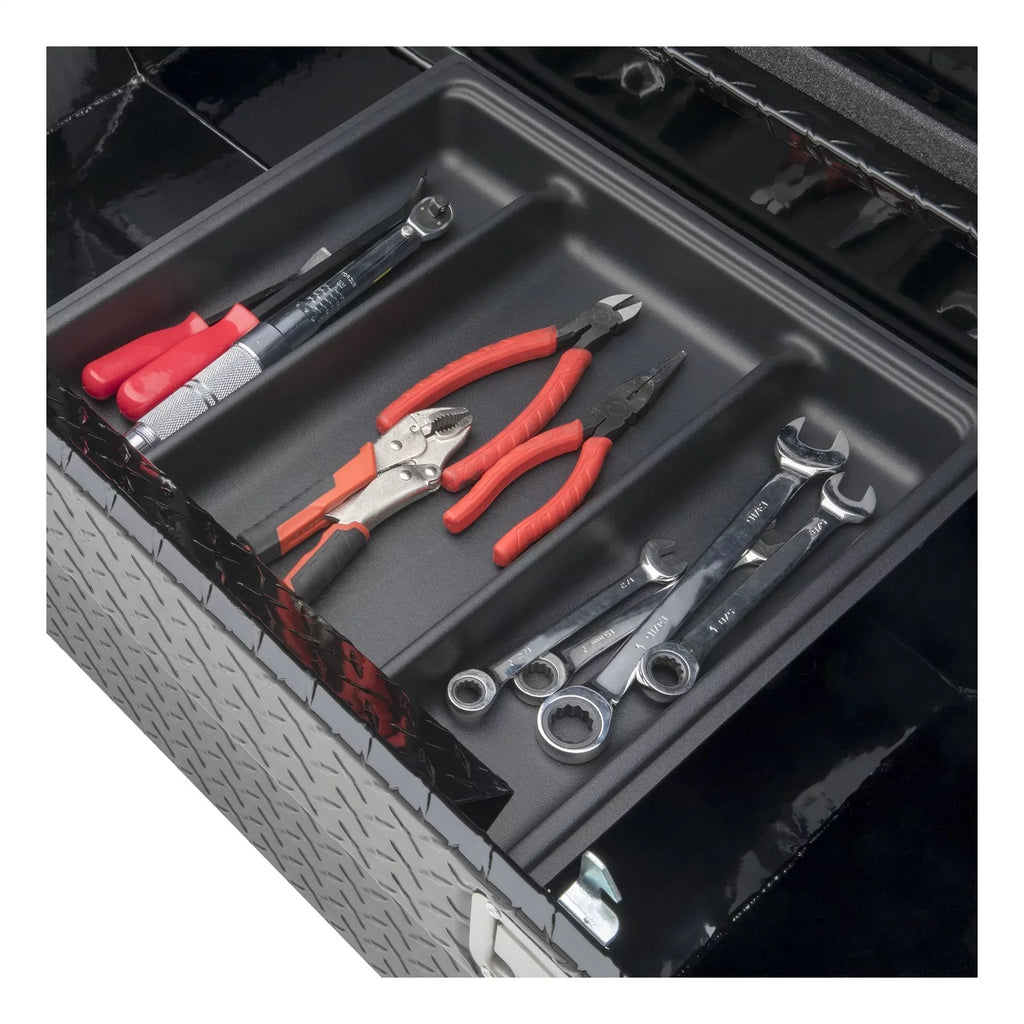 UWS/United Welding Services TBS-69-A-LP-BLK UWSTBS-69-A-LP-BLK 69IN ALUMINUM SINGLE LID CROSSOVER TOOLBOX LOW PROFILE ANGLED dark