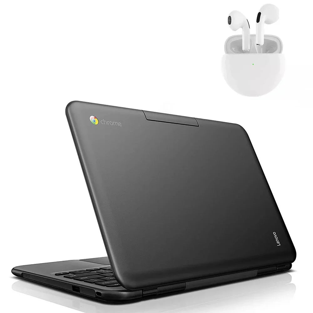 N22 Chromebook 11.6 1 inch   Processor/ 4GB Memory/ 16GB eMMC Storage/ USB3.0/ Bluetooth/ Wi-fi/ Webcam with Pro 6 Wireless Earbuds Chrome Notebook