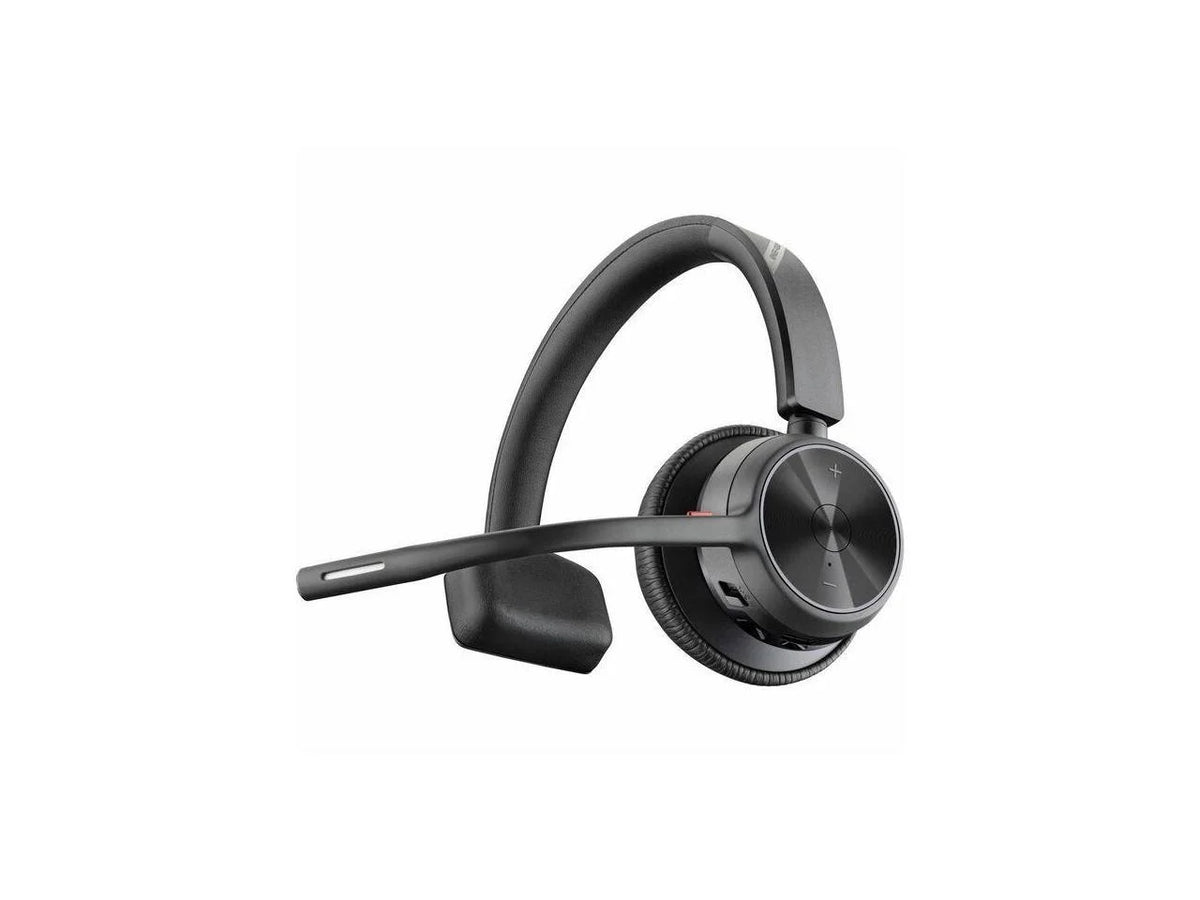Poly Voyager 4310 USB-C Headset with Charge Stand - Siri, Google Assistant - Mono - Wireless - Bluetooth - 298.6 ft - 20 Hz - 20 kHz - Over-the-head, On-ear - Monaural - Ear-cup - Electret Condense...