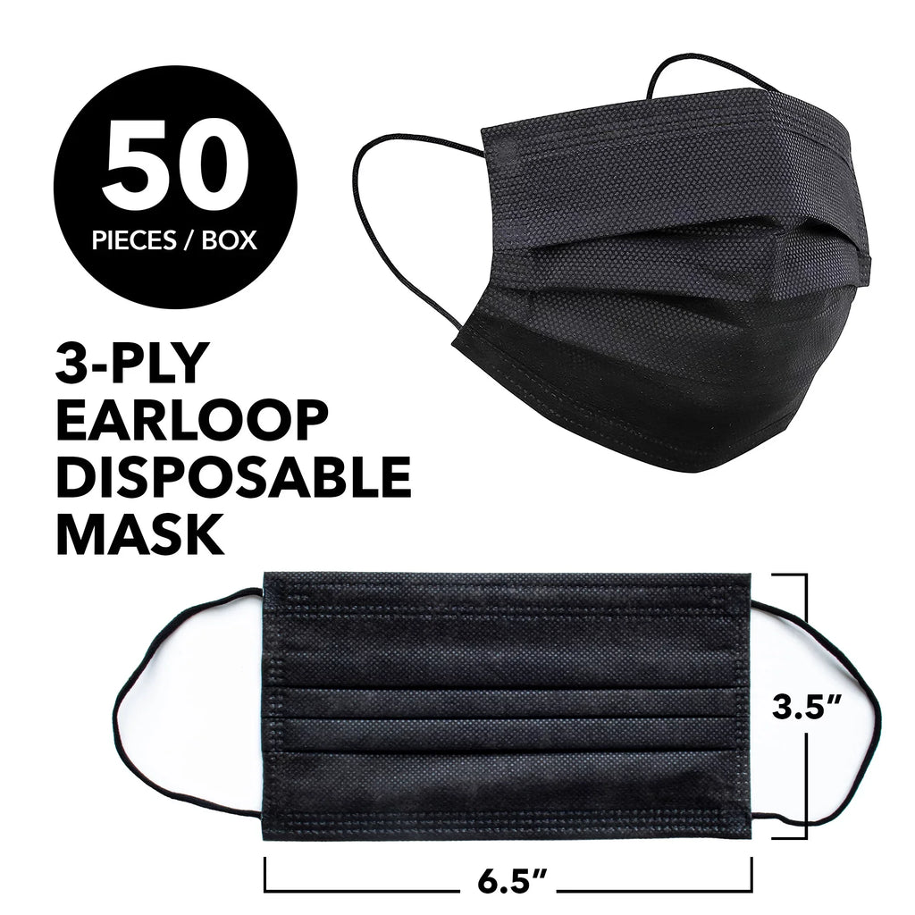 InterMask Disposable Premium 3-Ply ASTM Level 3 Mask, ebony, Case of 2000