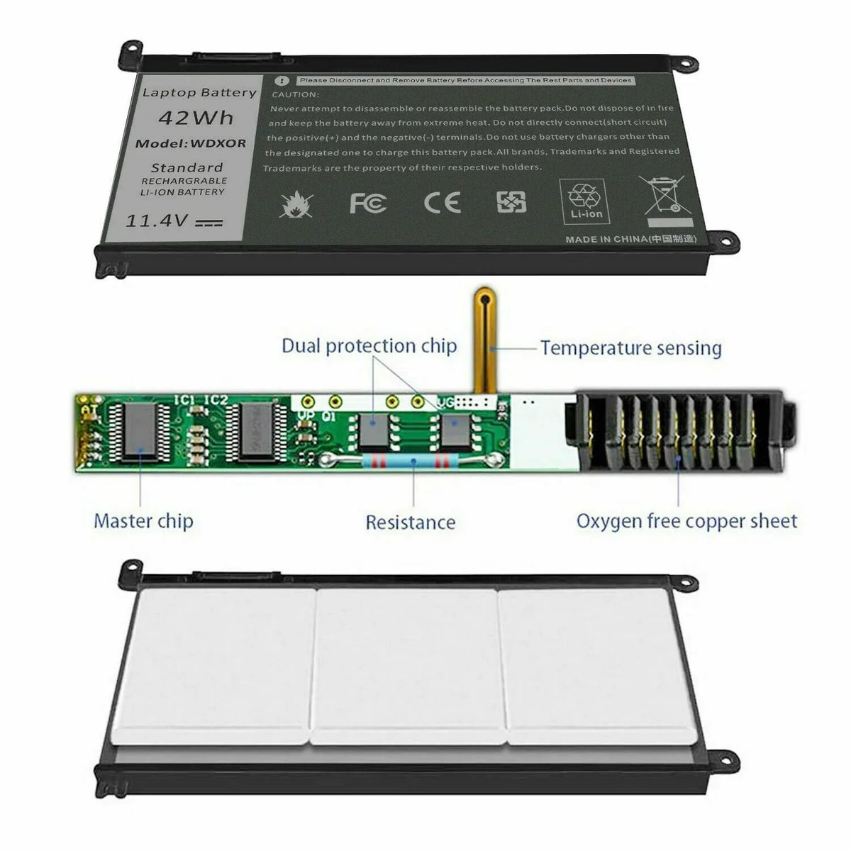 WDX0R WDXOR CYMGM Battery 42Wh For  Inspiron 17 5770