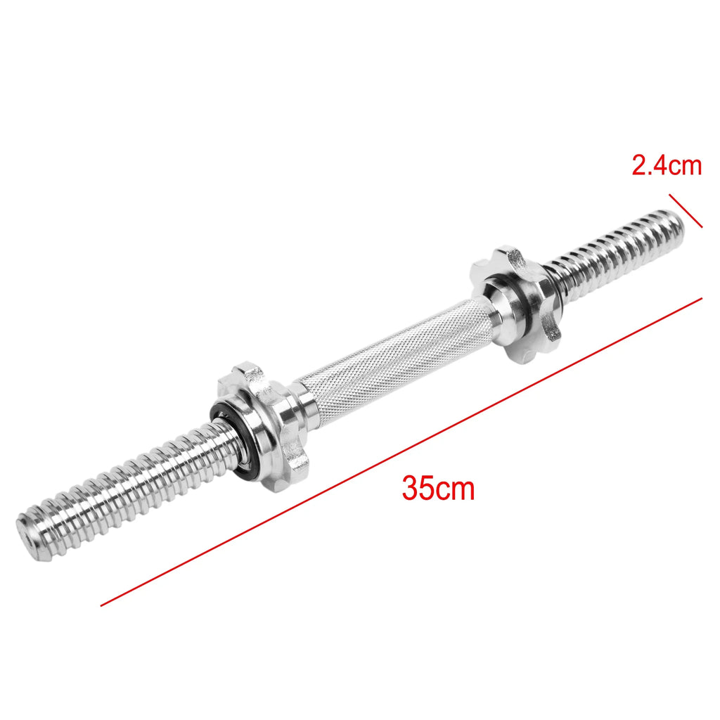 SAYFUT Barbell Dumbbell Bars Chrome Dumbbell Handles Weight Lifting Spinlock Collar Set for Gym Barbells Dumbbell Bars Strength Training, Length 13.77''/ 35cm,Hex nut