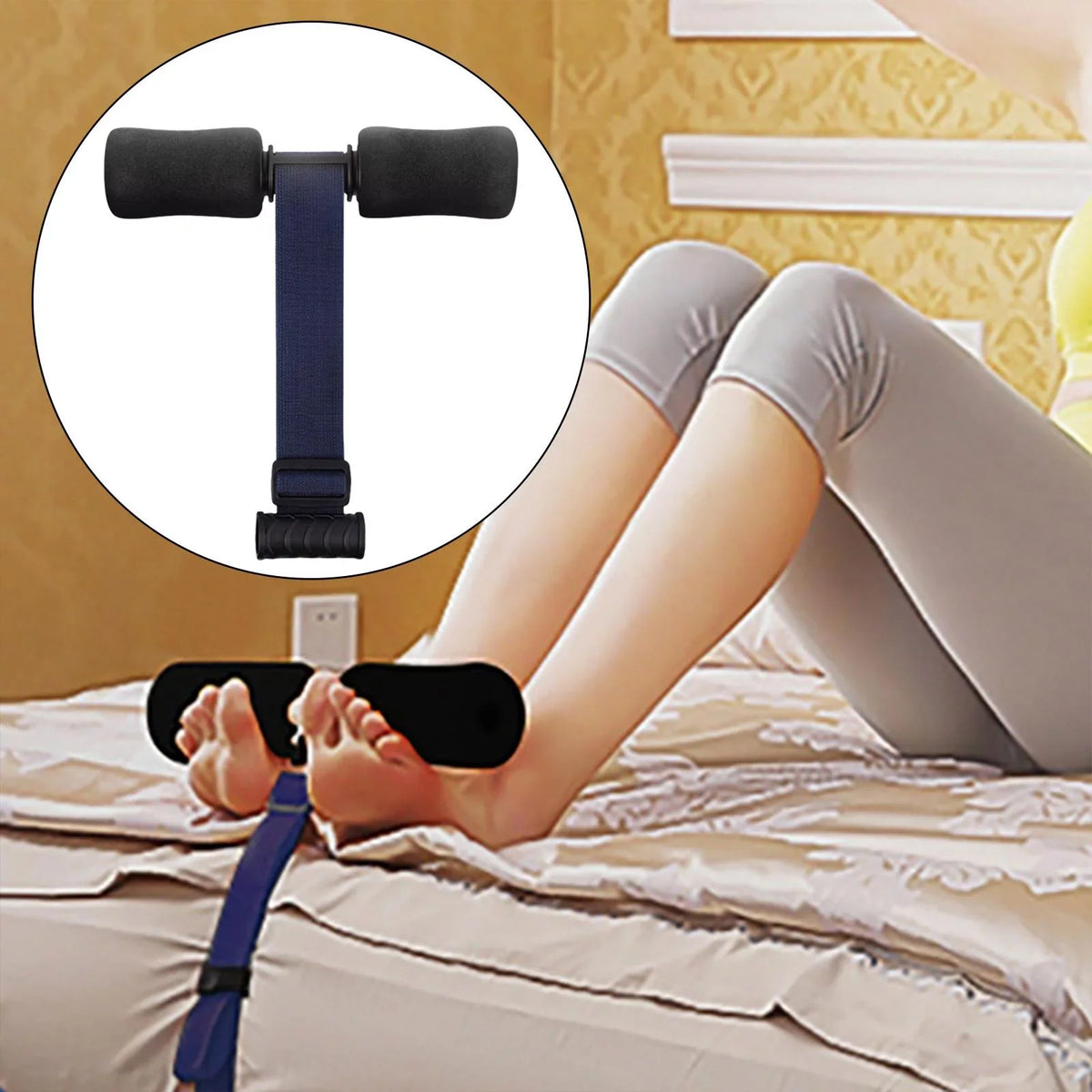 Portable Nordic Hamstring Strap Abdominal Workout Sit Abdominal Exercise Padded Bar