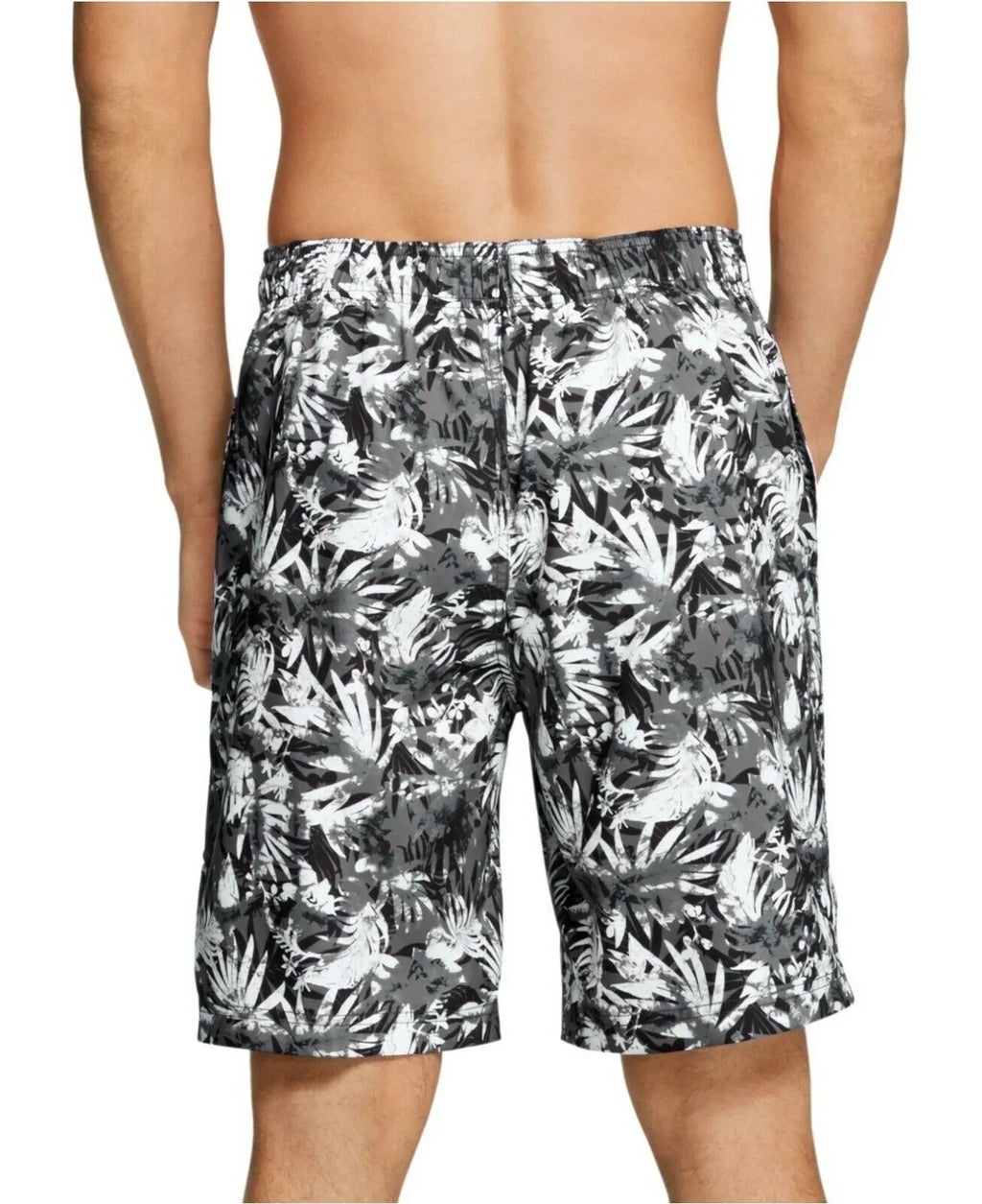 Speedo Men's Bondi Ombré Gradient Floral 2-Way Stretch 9" Board Shorts charcoal-Sm