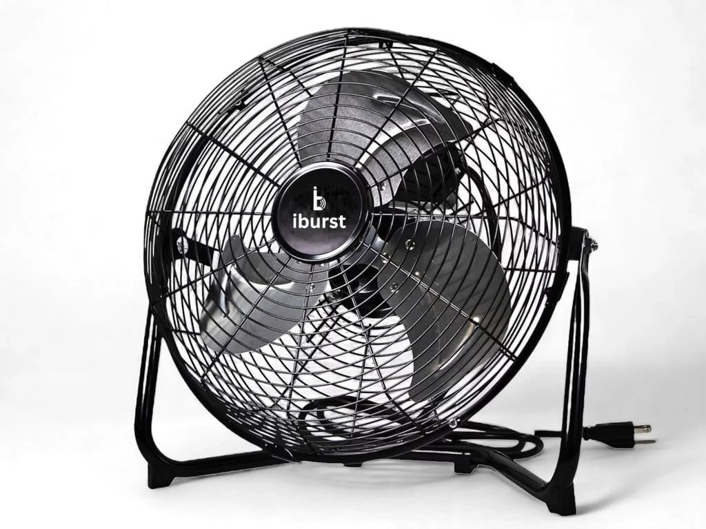 iBurst Ib-218 18 inch 3-Speed High Velocity Heavy Duty Metal Industrial Floor Fans ebony